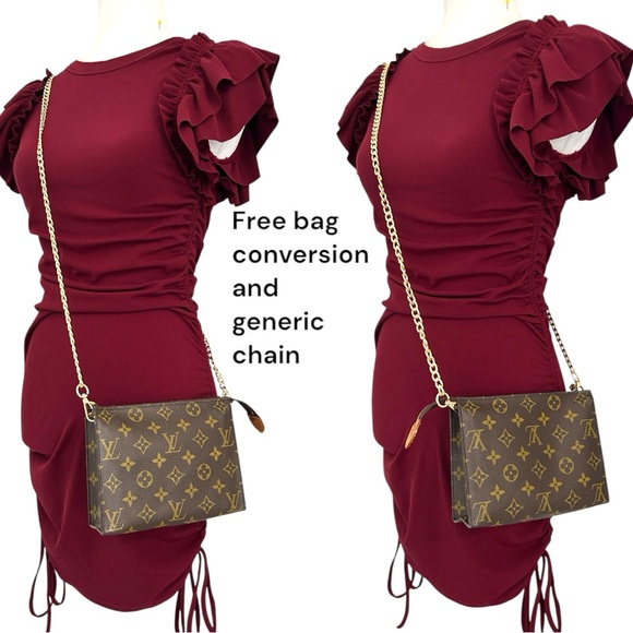 Vintage LOUIS VUITTON Monogram Toiletry 19 Pouch Clutch Bag Brown Authentic - Picture 6 of 17